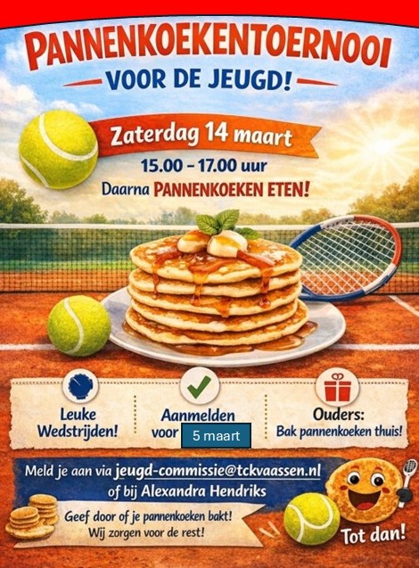 Pannenkoekentoernooi Jeugd 14 maart 2026